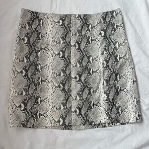 Molly Green Faux Snakeskin Mini Skirt